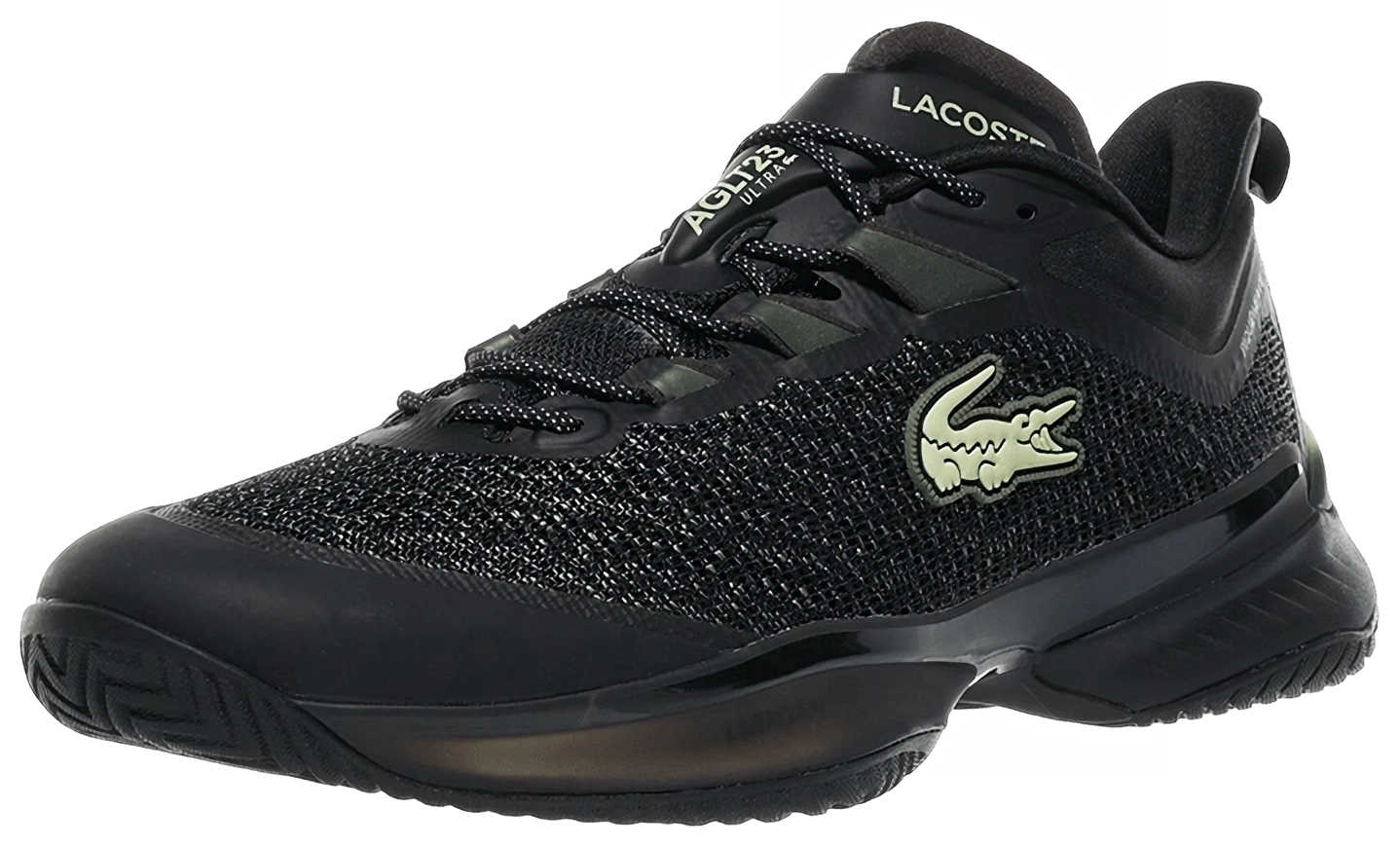 Кроссовки мужские Lacoste AG-LT 23 Ultra, Чёрные/Зелёные, с защитой голеностопа, для харда и синтетики (р. EUR 44)
