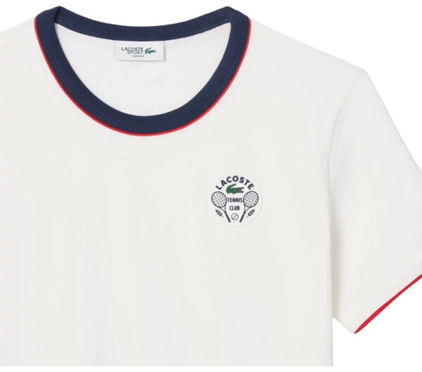 (EU) Футболка женская Lacoste Heritage, Белая (S)