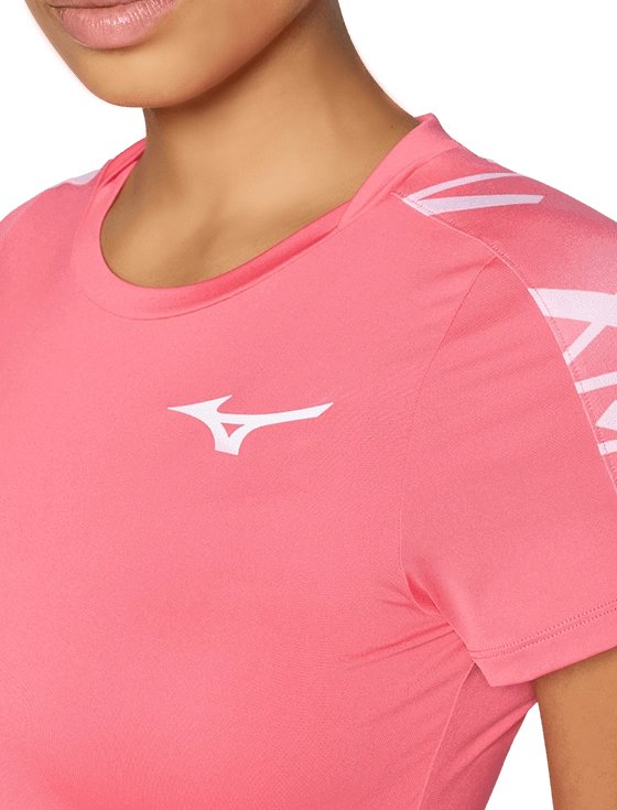 Футболка женская Mizuno Daybreakers Printed SS Tee W, Розовая (XS)
