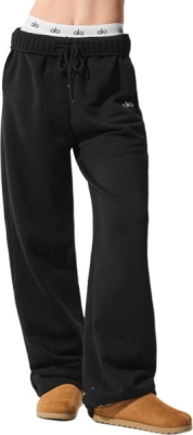 (CN) Штаны спортивные унисекс для тренировок Alo Yoga Accolade Knitted, Чёрные (2XS)