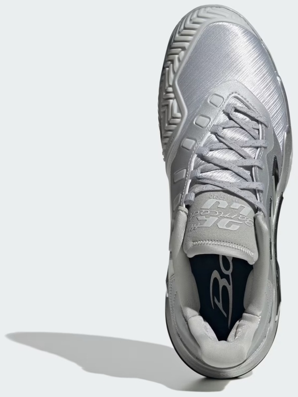 Кроссовки мужские Adidas Barricade 13 Silver Edition, Серебристые, с технологией Geofit, Torsion System (р. 42,5)