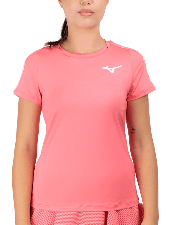 Футболка женская Mizuno Daybreakers Printed SS Tee W, Розовая (S)