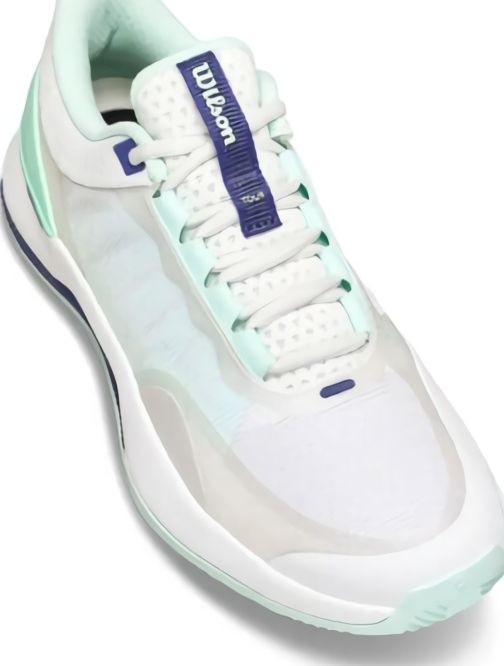 (EU) Кроссовки женские Wilson Intrigue Tour Clay White/ Blue Women, Белые (р. 40 2/3)