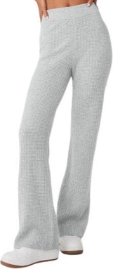 (CN) Кашемировые брюки Alo Yoga Cashmere High-Waist Plush Waffle Pant, Белые (2XS)