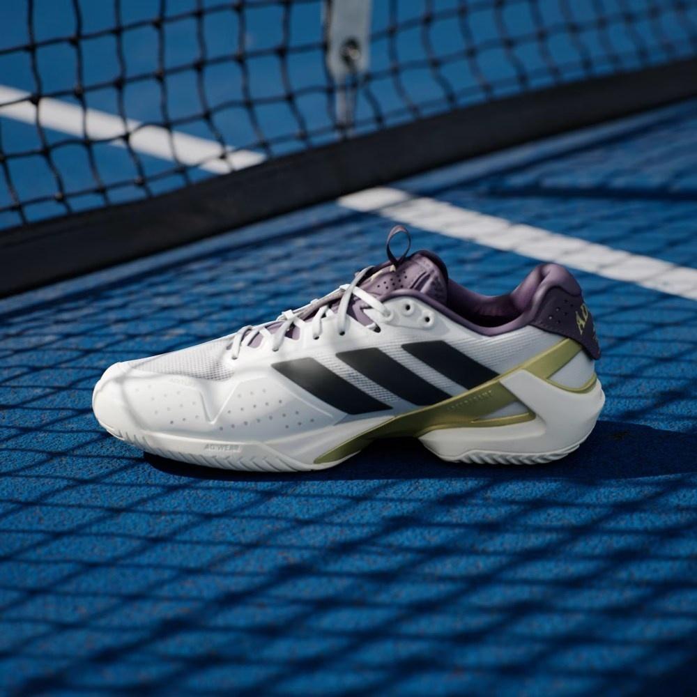 Кроссовки мужские Adidas Adizero Ubersonic 5, Белые/Черные/Золотые (р. 44,5)