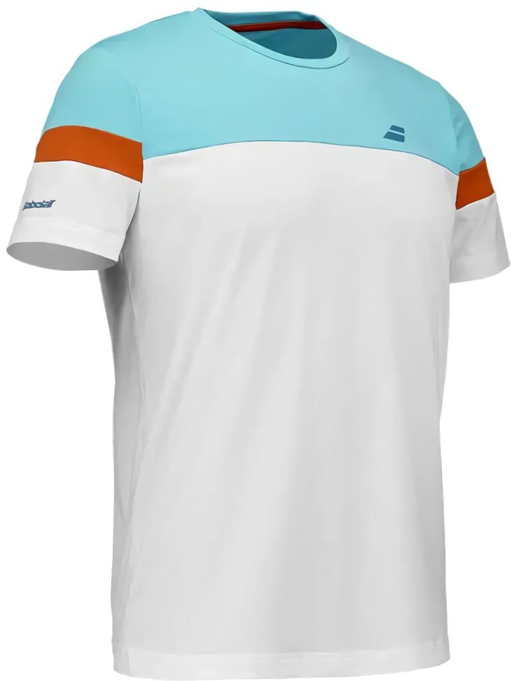 (EU) Футболка мужская Babolat Performance Pro, Бирюзовая;Белая (L)