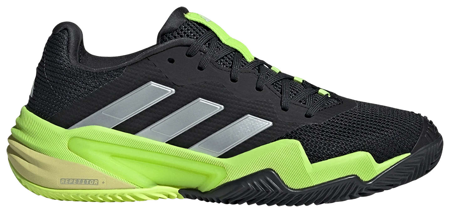 Кроссовки мужские Adidas Barricade 13 M, Чёрные/Металлик/Прозрачный-Лимон, с технологией AdiWear, для всех покрытий (р. EUR 43.3)