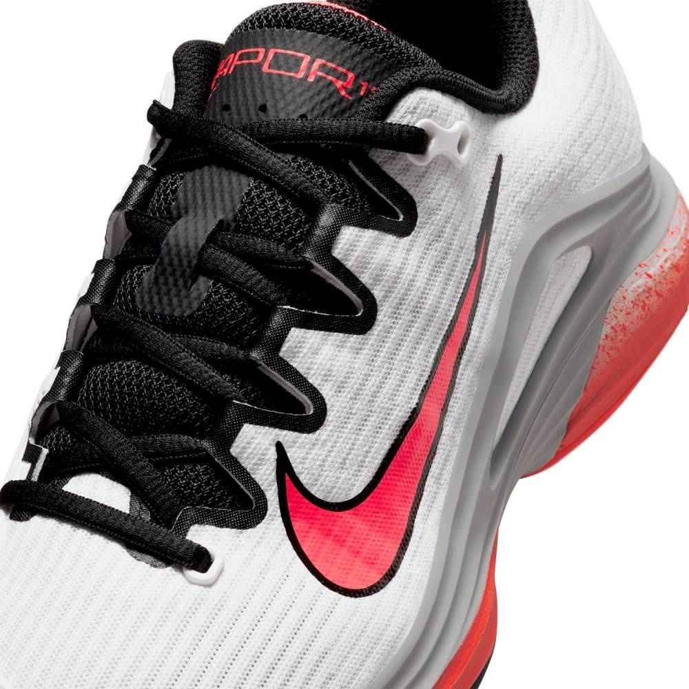 Кроссовки женские Nike Vapor 12 Hard Court Premium, Белые/Чёрные/Оранжевые, для твёрдых кортов, с технологией Air Zoom (р. 40)
