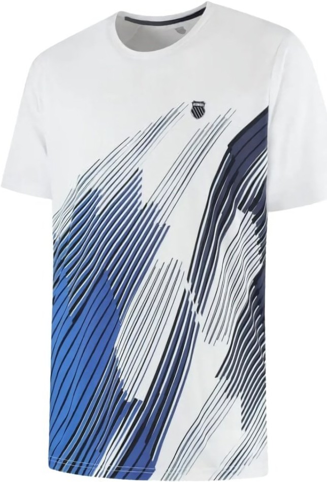 (EU) Футболка мужская K-Swiss Hypercourt Print Crew 6, Белая (M)