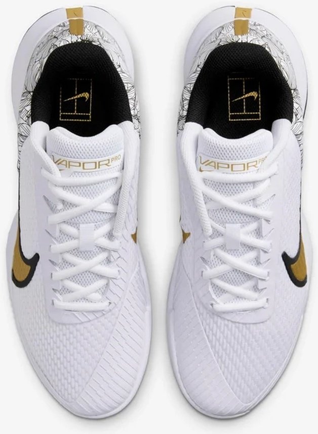 Кроссовки мужские Nike Air Zoom Vapor Pro 2, Белый/Серый/Золотой, с технологией Air Zoom, для твердого покрытия (р. 44,5)