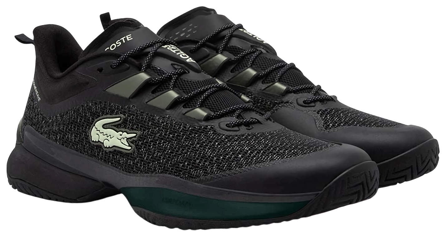 Кроссовки мужские Lacoste AG-LT 23 Ultra, Чёрные/Зелёные, с защитой голеностопа, для харда и синтетики (р. EUR 44)