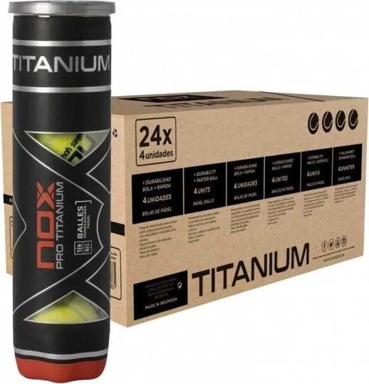 (EU) Мячи для падел тенниса Nox Pro Titanium, 24 банки (4 шт в банке)