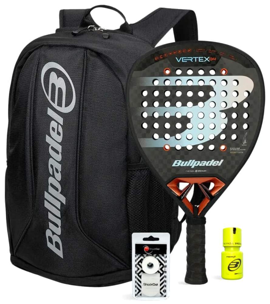 Набор ракетка Bullpadel Vertex 04 25 + Сумка Bullpadel Avant 2 + Овергрип Shockout + Защитная лента + Банка геля Bullpadel Dry