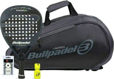 Набор ракетка Bullpadel Hack 03 CMF + Сумка Bullpadel Avant 2 Grey + Овергрип Shockout + Защитная лента + Банка геля Bullpadel Dry