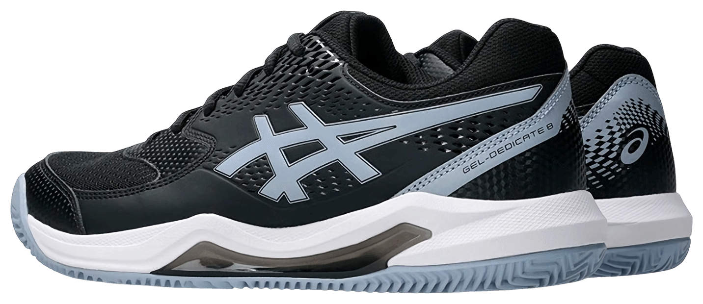 Кроссовки мужские Asics Gel-Dedicate 8 Clay, Чёрные/Серо-Синие, грунтовые (р. EUR 42)