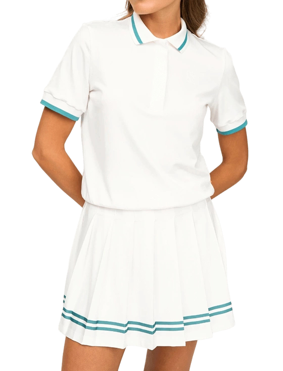 Поло женское Raqueta High-Grade W, Белое/изумрудное (M)