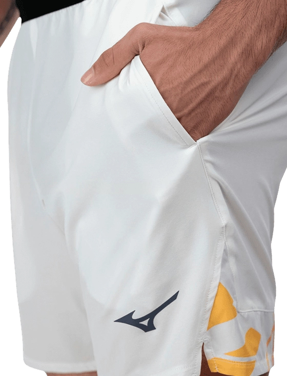 Шорты мужские Mizuno Daybreakers 8in Shorts M, Белые/оранжевые (M)