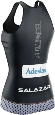 (EU) Топ-майка женская Bullpadel Erdine AS, Чёрная (2XL)