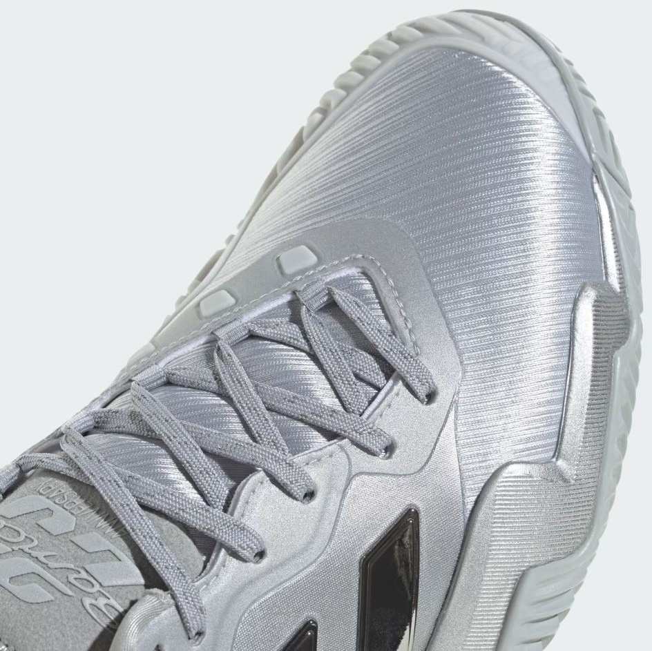 Кроссовки мужские Adidas Barricade 13 Silver Edition, Серебристые, с технологией Geofit, Torsion System (р. 40,5)