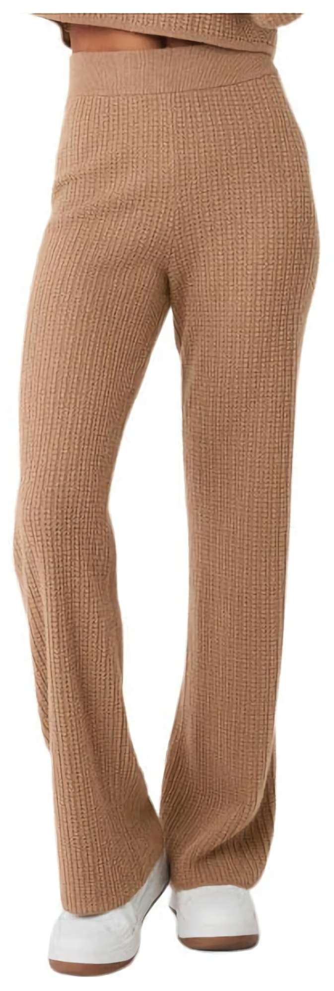 (CN) Брюки женские Alo Yoga Cashmere High-Waist Plush Waffle Pant, Бежевые (L)
