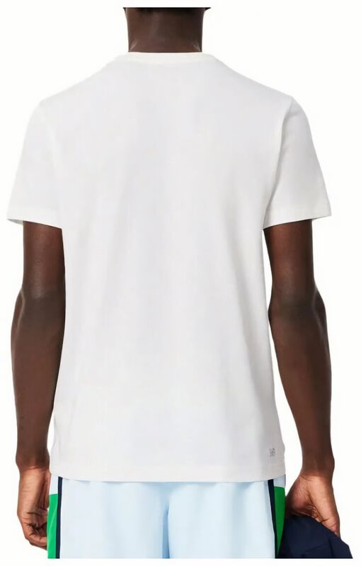 (EU) Футболка мужская Lacoste с принтом Ultra Dry, Белая (XL)