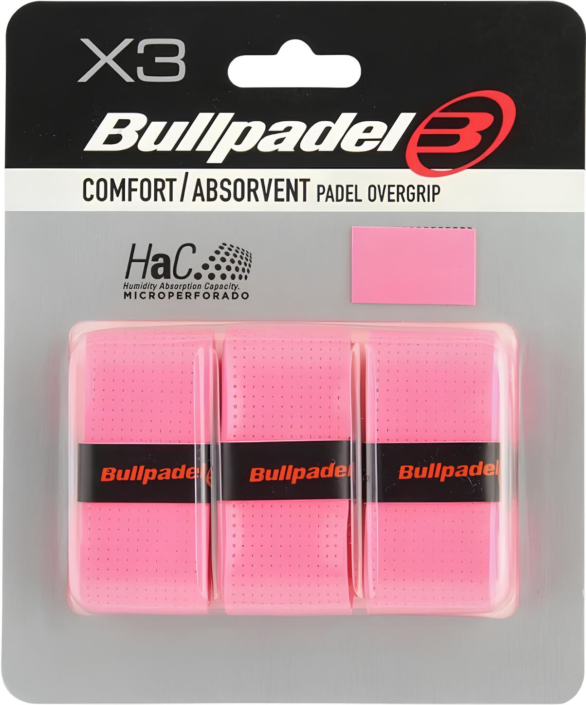 Овергрип (намотка) для ракетки Bullpadel GB1201, 3 шт, неоновый розовый