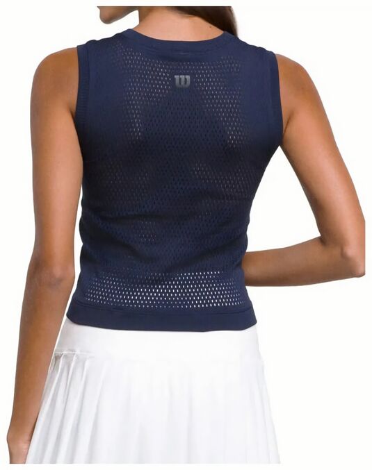 (EU) Майка женская Wilson Pro бесшовная без рукавов, Синяя (M)