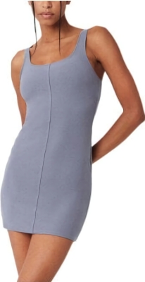 (CN) Платье-комбинация женское Alo Yoga Crew Neck Moderate Short Slip, Серое (XS)