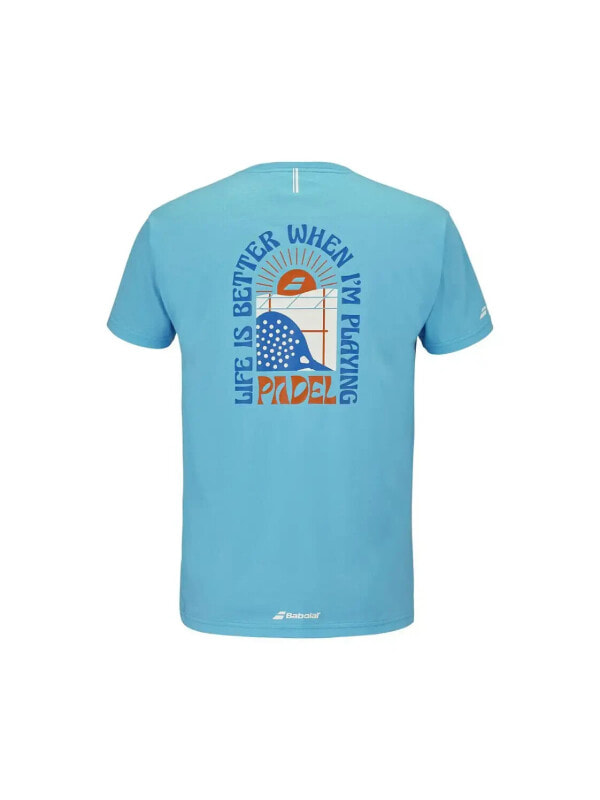 (EU) Футболка мужская Babolat Performance Cotton, Бирюзовая (XL)