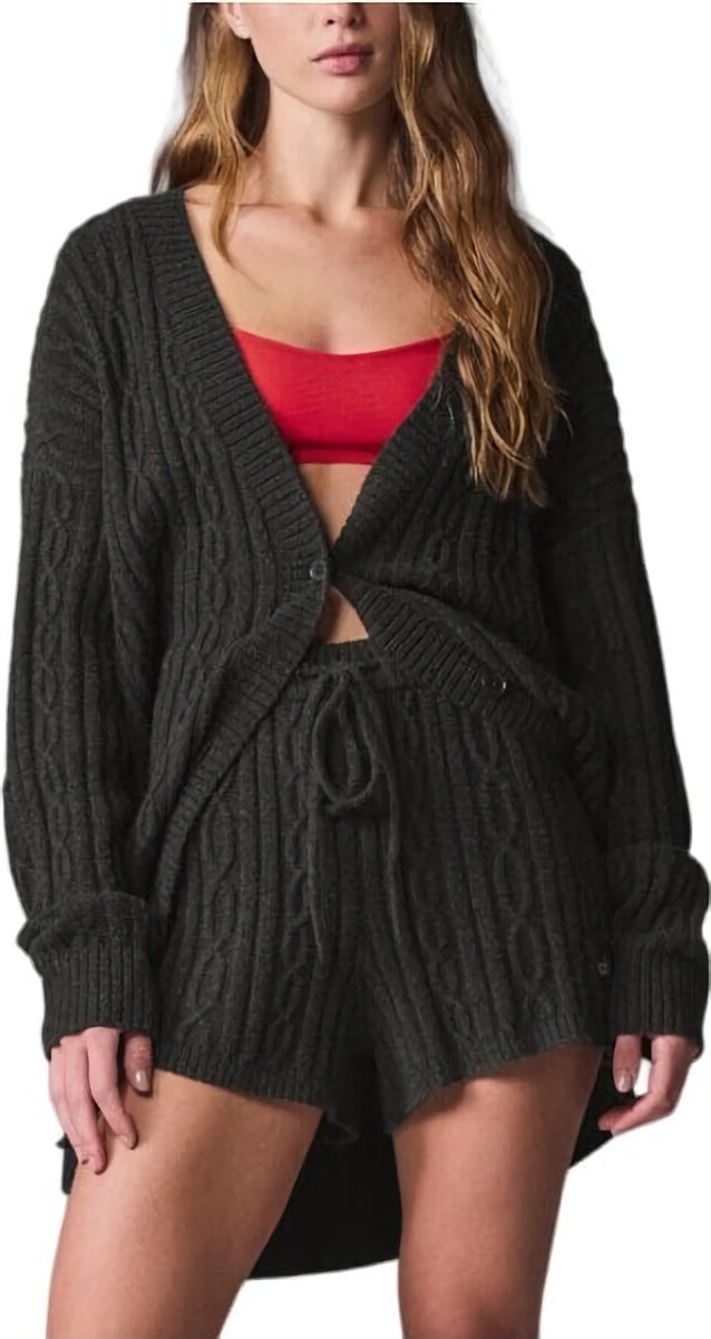 (CN) Кардиган женский Alo Yoga V-neck Thickened Knitted, Серый (XS)
