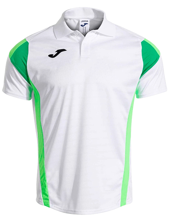 Поло мужское Joma Montreal Short Sleeve Polo M, Белое/зелёное (M)
