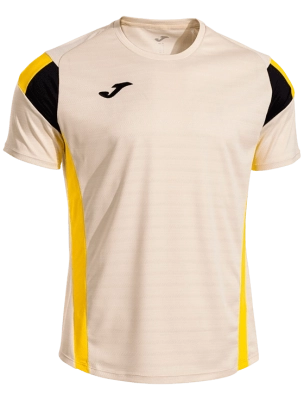 Футболка мужская Joma Montreal Short Sleeve T-Shirt M, Бежевая/жёлтая (M)