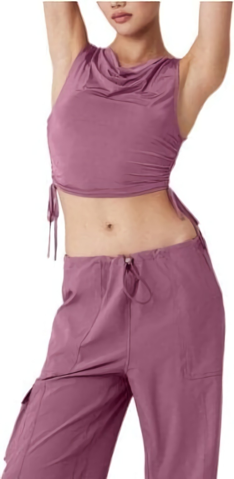 (CN) Топ женский Alo Yoga Tank Tops Crew Neck, Фиолетовый (S)