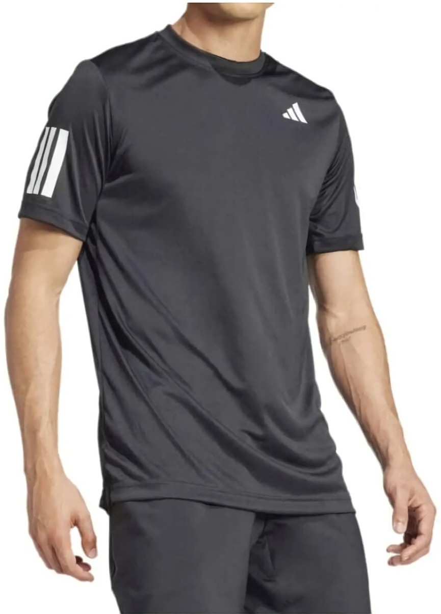 (EU) Футболка мужская Adidas Club 3 Stripes, Чёрная (2XL)