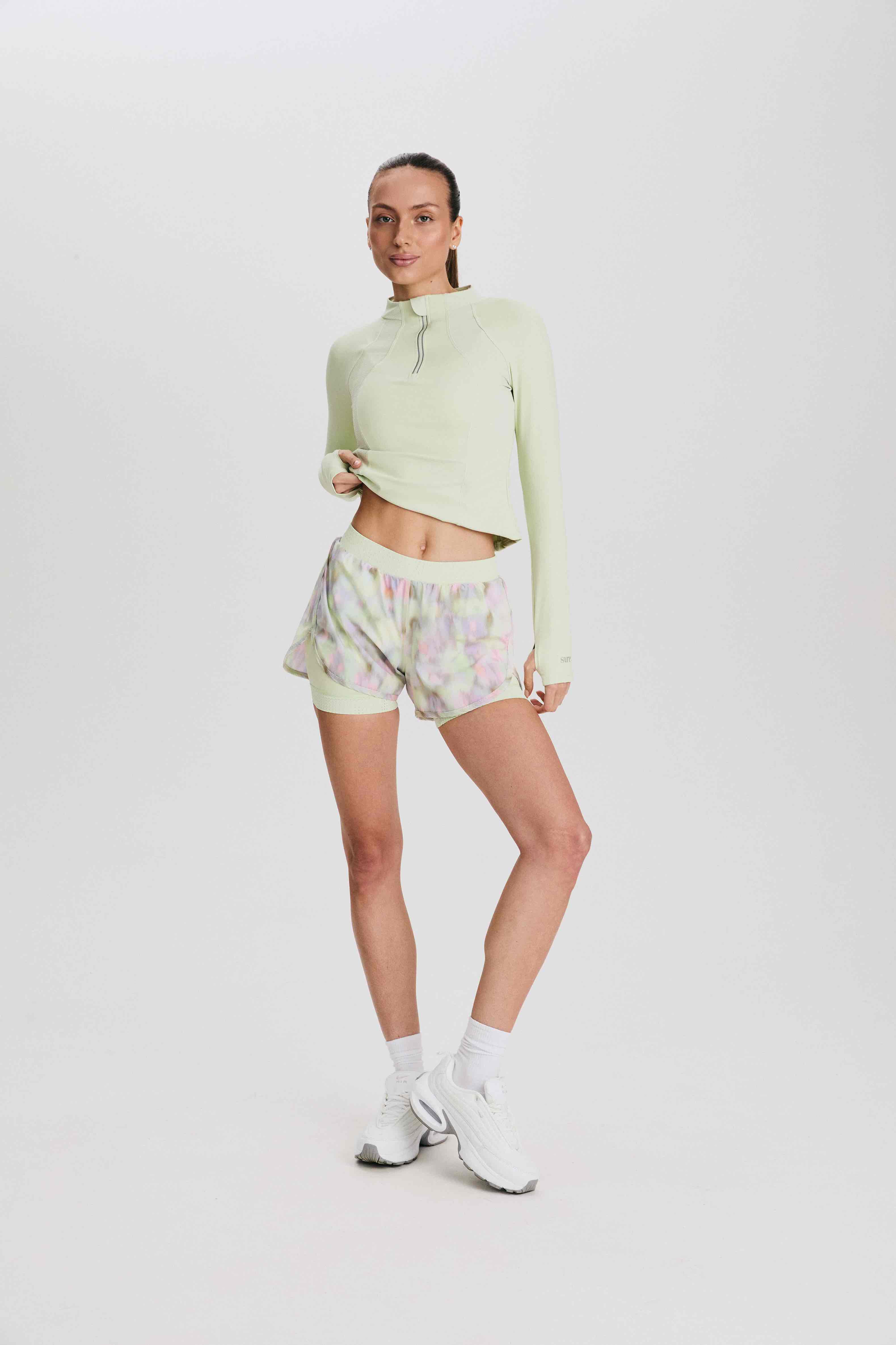 Лонгслив женский SURE 1/2 zip с охлаждающим эффектом, Светло-зелёный (L)