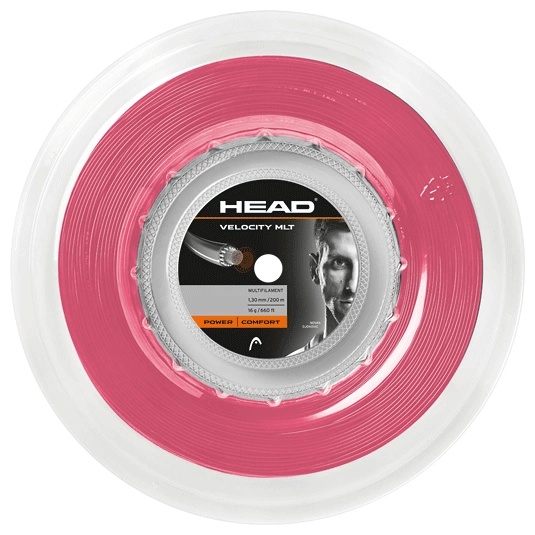 Струна для тенниса Head Velocity MLT, 200 м, 1,30 мм, Розовая