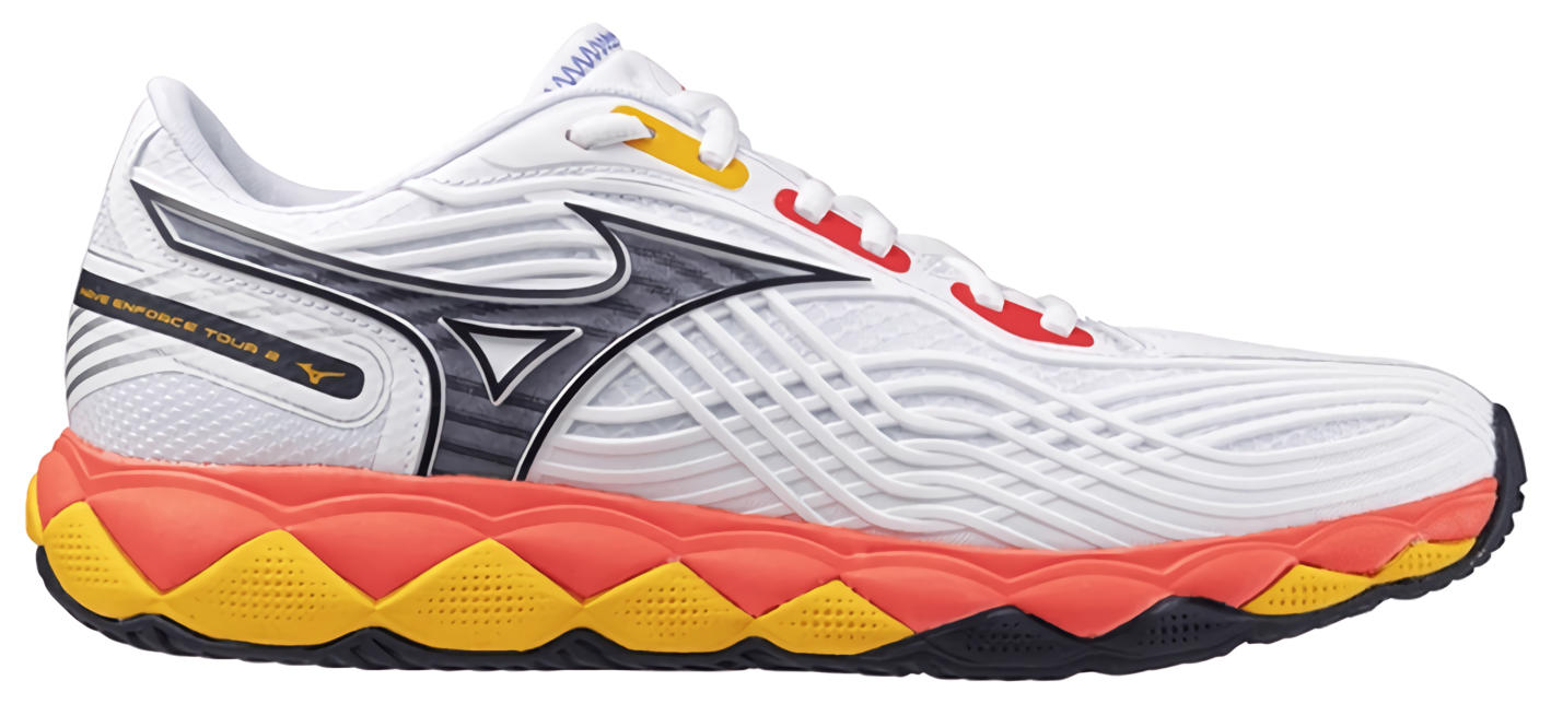 Кроссовки мужские Mizuno Wave Enforce Tour 2, Белые/Синие/Коралловые (р. EUR 40.5)