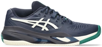 Кроссовки мужские Asics GEL-RESOLUTION X CLAY, Темно-синий/Белый/Зеленый, для грунтового корта (р. 46,5)