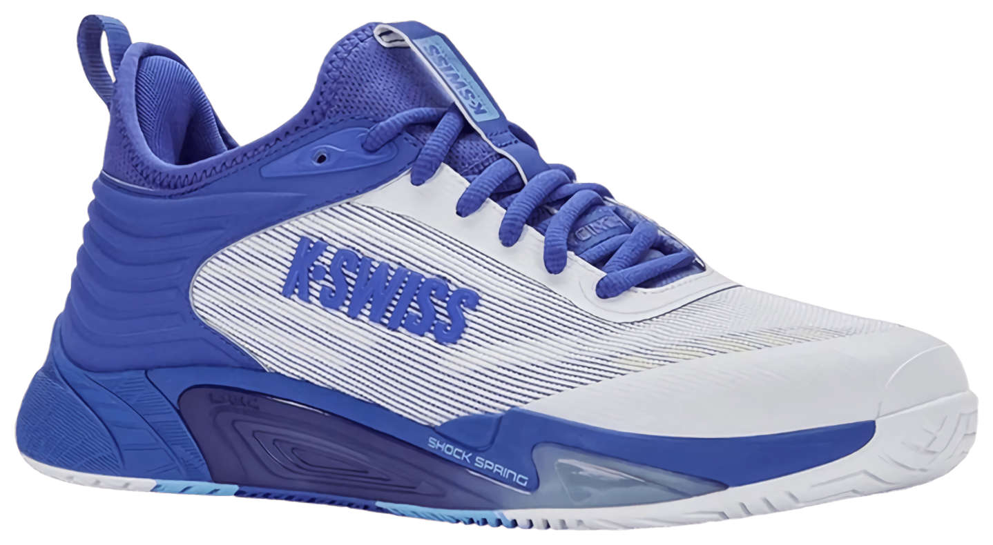 Кроссовки мужские K-Swiss Hypercourt Pinnacle, Бело-Сине-Бирюзовые, с карбоновой пластиной, для тенниса (р. EUR 44.5)