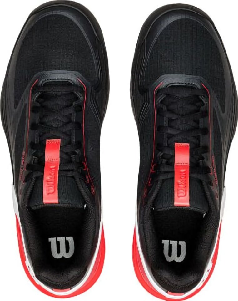 (EU) Кроссовки мужские Wilson Rush Pro 5 Padel Black/Red Wrs338750, Чёрные (р. 46 2/3)