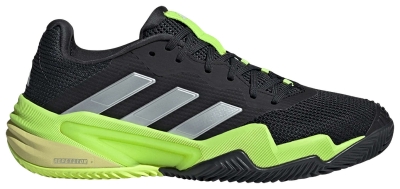 Кроссовки мужские Adidas Barricade 13 M, Чёрные/Металлик/Прозрачный-Лимон, с технологией AdiWear, для всех покрытий (р. EUR 43.3)