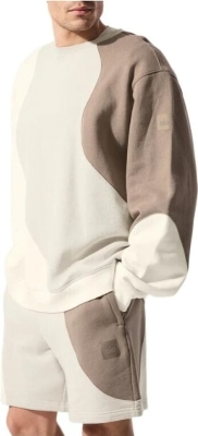(CN) Свитшот унисекс Alo Yoga Make Waves Crew Neck Pullover, Бежевый (S MEN/M WOMEN)