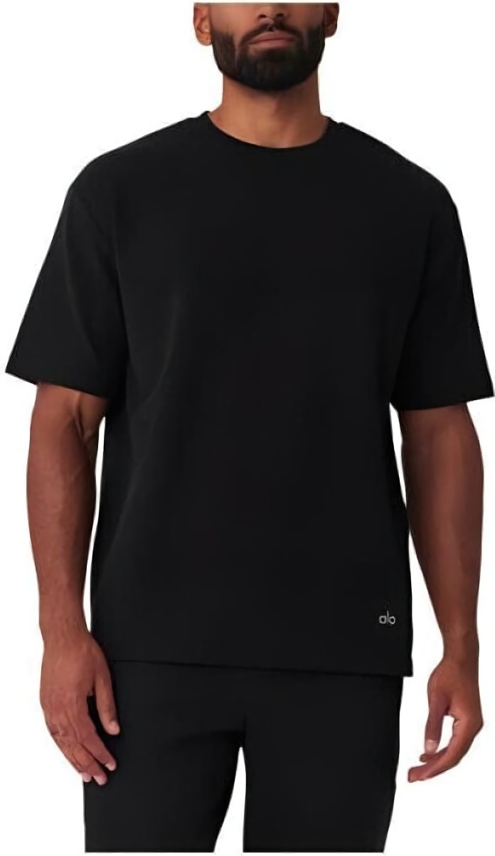 (CN) Футболка мужская Alo Yoga Double Take Short Sleeve, Чёрная (2XL)