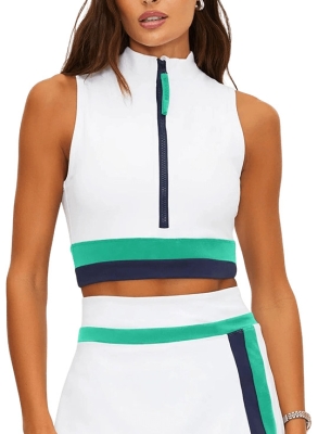 Топ женский Beach Riot Eta Top W, Белый/Зеленый (M)