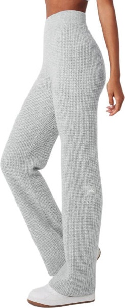 (CN) Кашемировые брюки Alo Yoga Cashmere High-Waist Plush Waffle Pant, Белые (2XS)