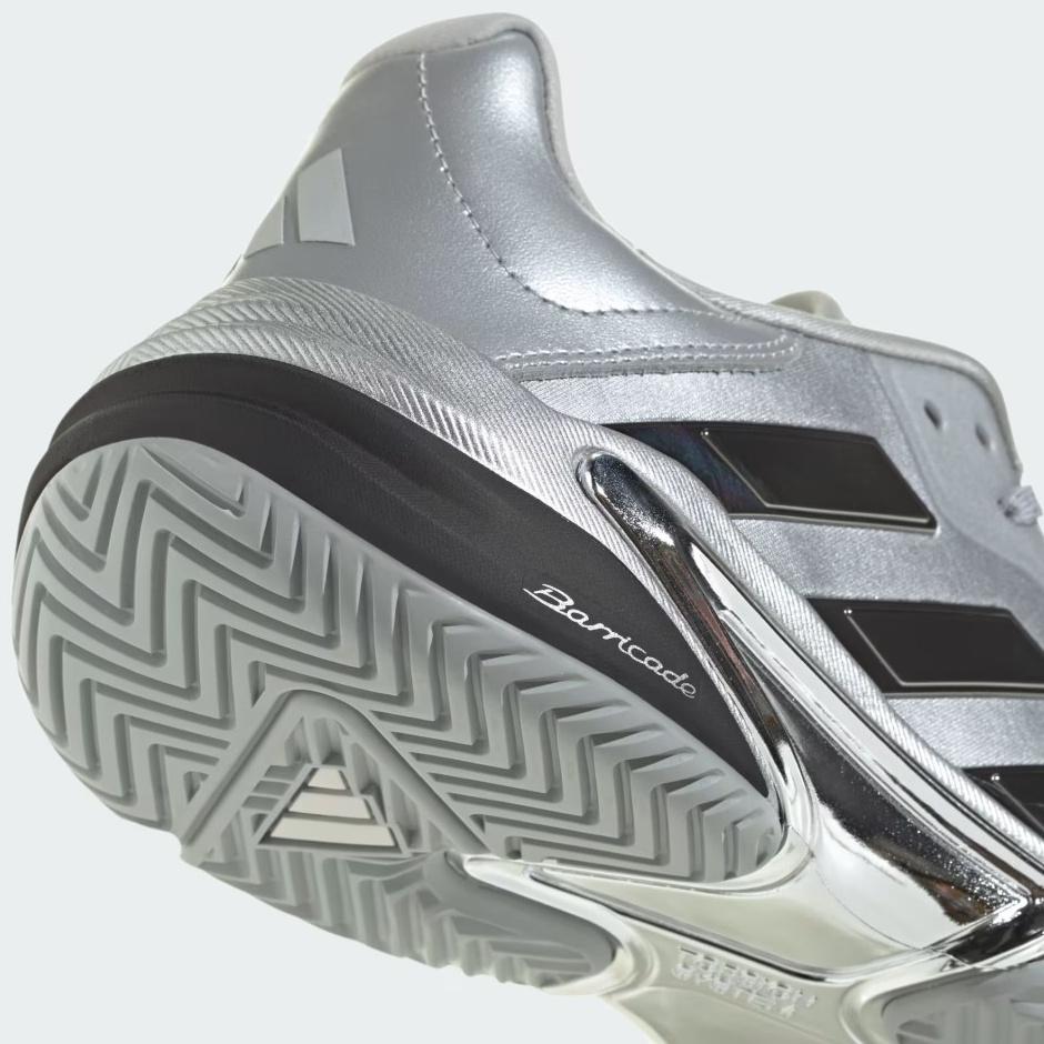 Кроссовки мужские Adidas Barricade 13 Silver Edition, Серебристые, с технологией Geofit, Torsion System (р. 40,5)