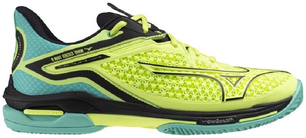 Кроссовки мужские Mizuno Wave Exceed Tour 6 CC, Жёлтые/Голубые, для грунта (р. 45)
