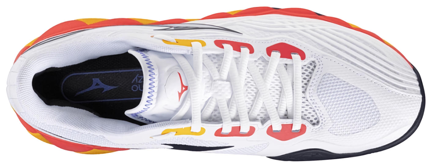 Кроссовки мужские Mizuno Wave Enforce Tour 2, Белые/Синие/Коралловые (р. EUR 40.5)