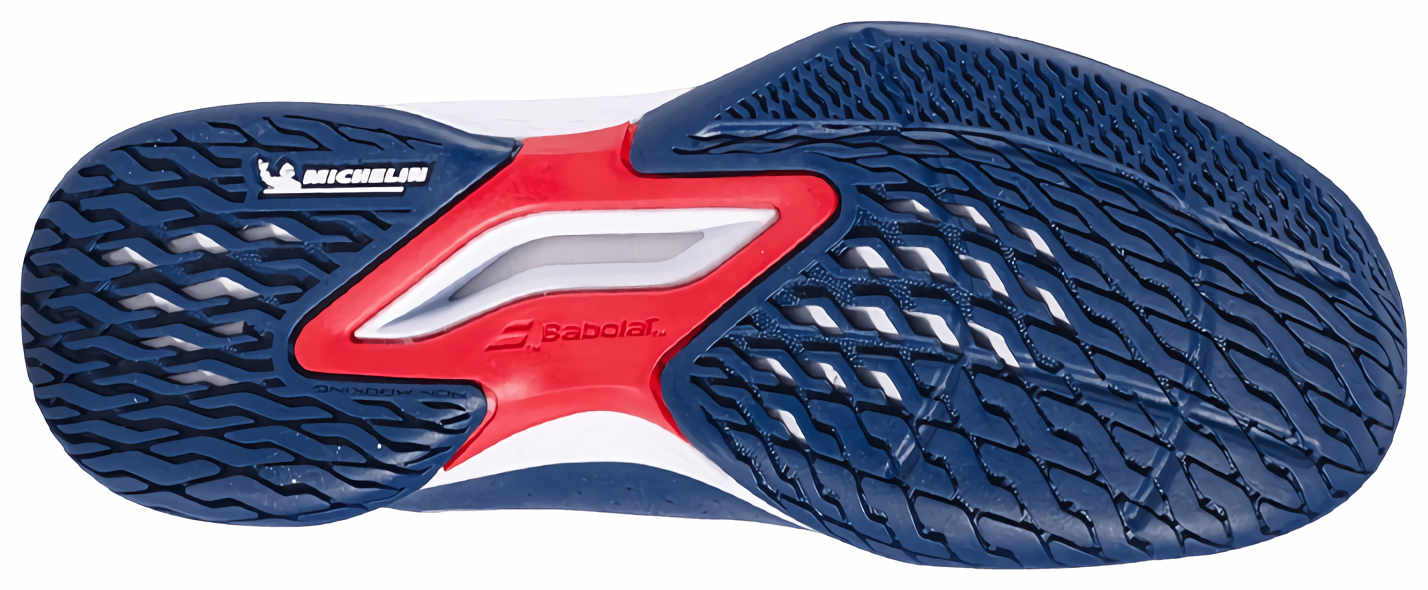 Кроссовки детские Babolat Propulse 3 All Court 4001, Estate Blue/White, с системой Power Belt, подошва Michelin (р. EUR 33.5)