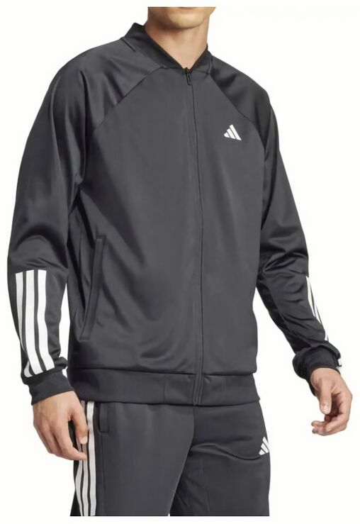 (EU) Ветровка мужская Adidas 3 полоски, Чёрная (S)
